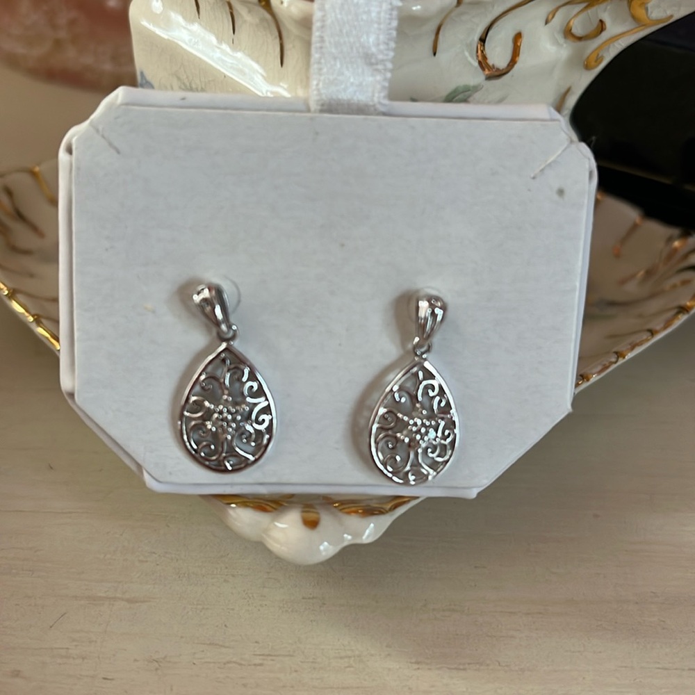 Sterling Silver Drop Earrings Pierced